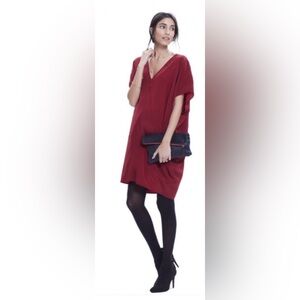 Hatch slouch Deep Red V-Neck maternity dress